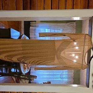 Lulu's Sparkling Gold Long Sleeve Dress